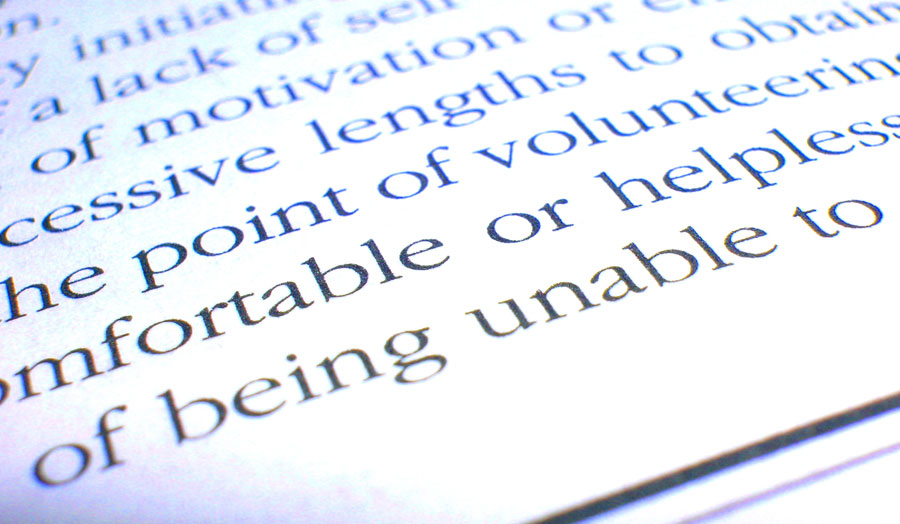 Words in a book