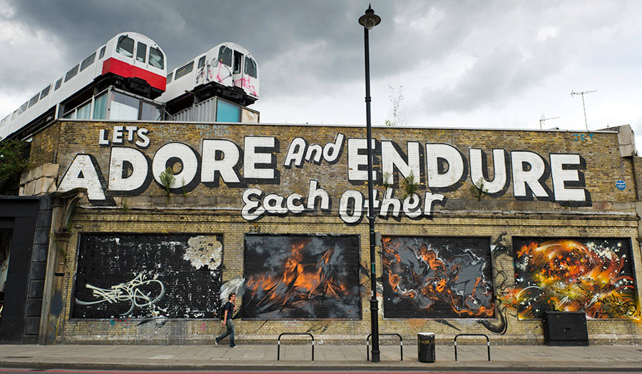 Tube trains on arch
