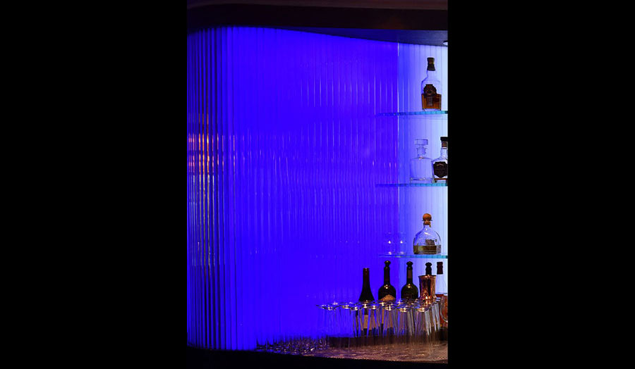 A display of glass bottles
