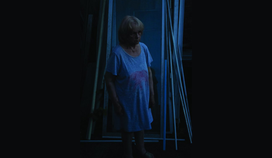 Woman standing in a dark place and Woman standing in a dark place and staring helplessly