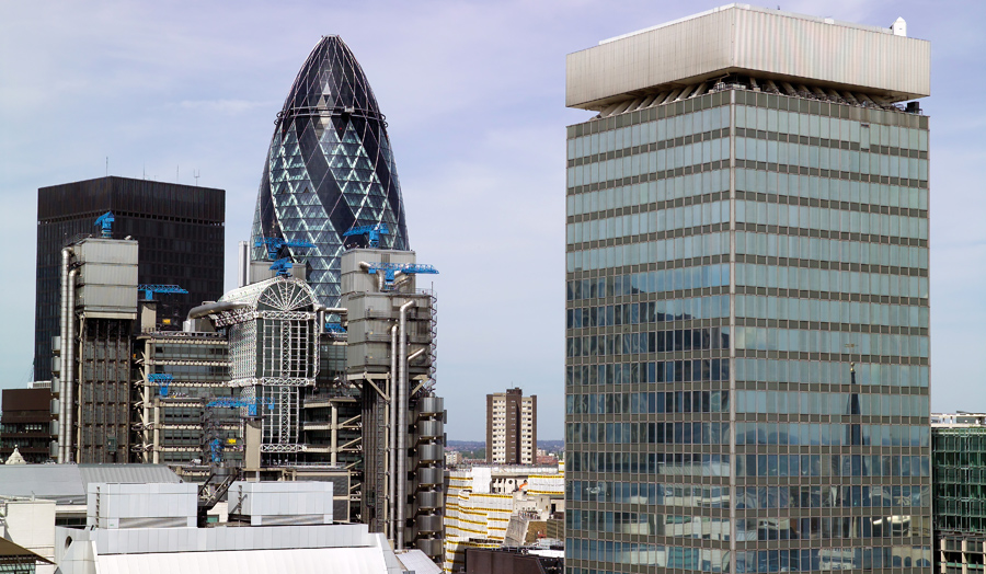 The City looking across to the Gherkin and Lloyd's building
