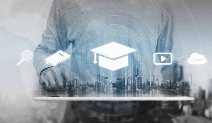 An abstract image depicting new age learning icon