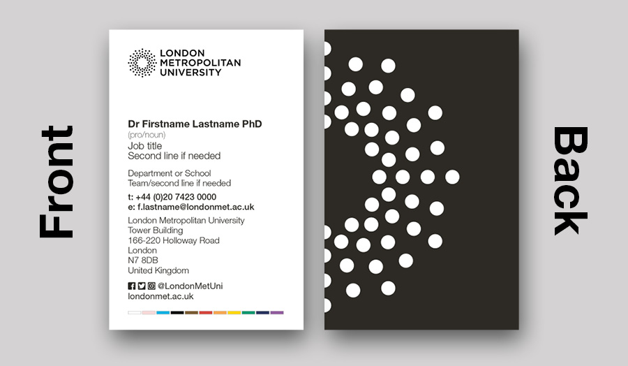 London Met business card example