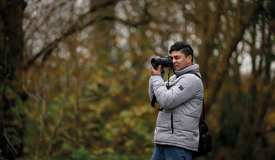 Lakruwan pictured in Hampstead Heath with his camera