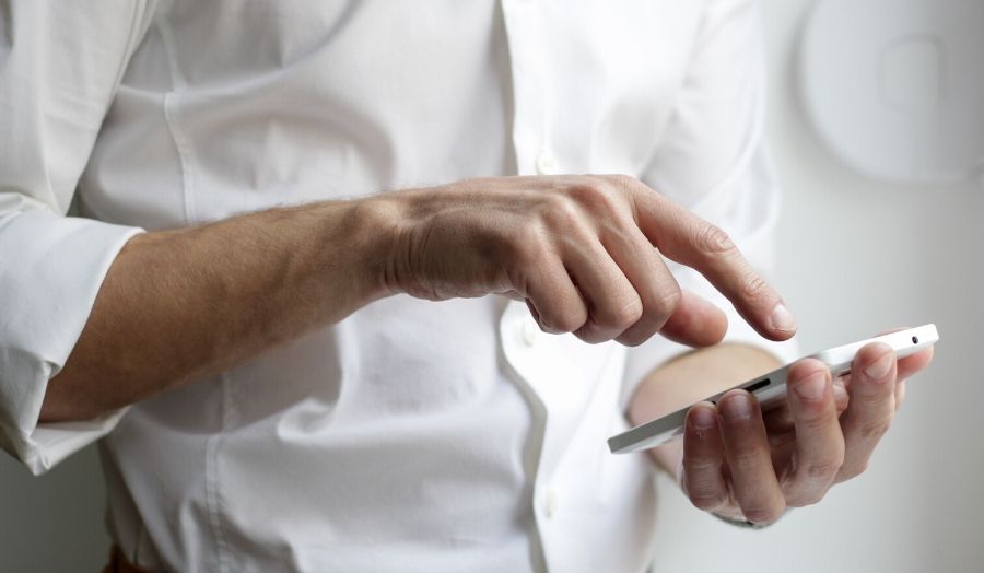 Man using a mobile phone