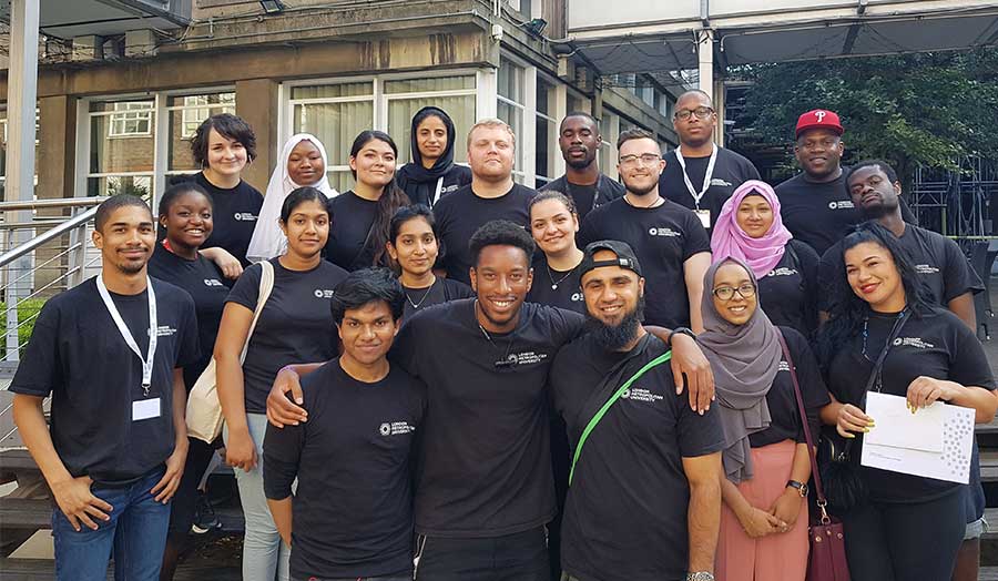 Group photo of London Met student ambassadors