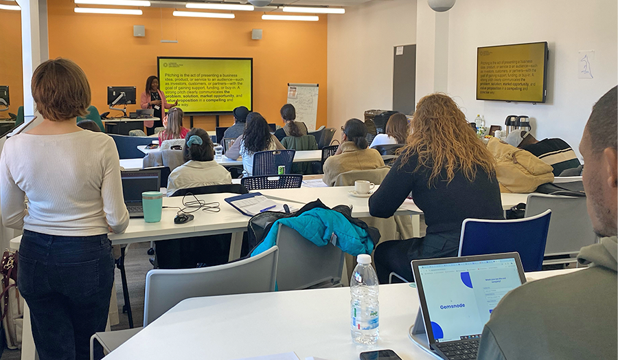 Students and graduates at the 2025 Big Idea Challenge University bootcamp day