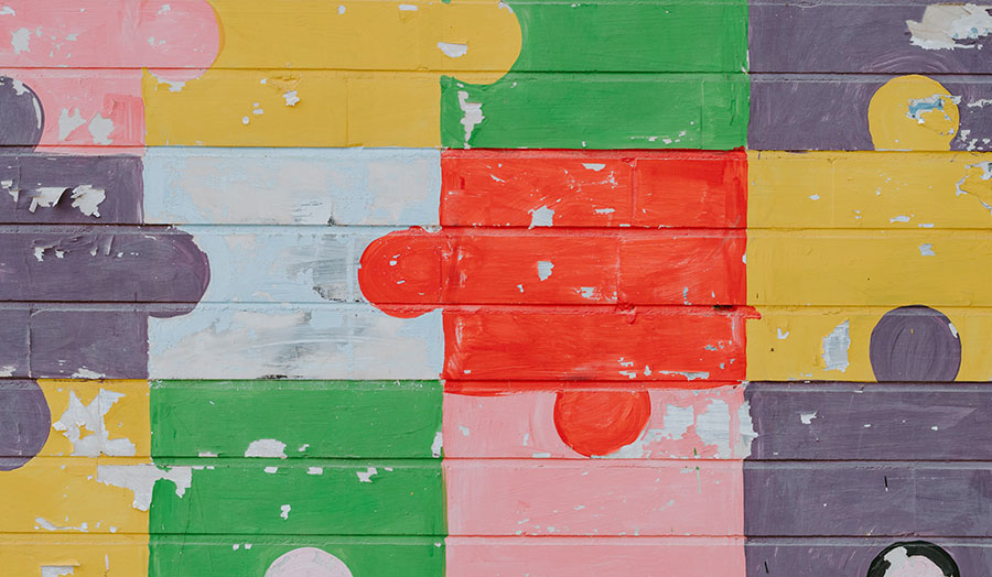 Colourful puzzle pieces