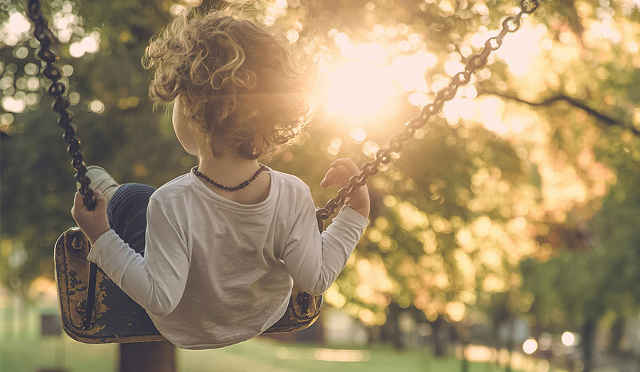 A child on a swing