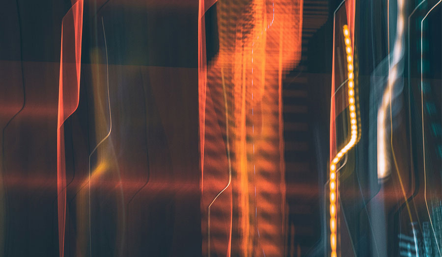 Bright lights on a dark screen