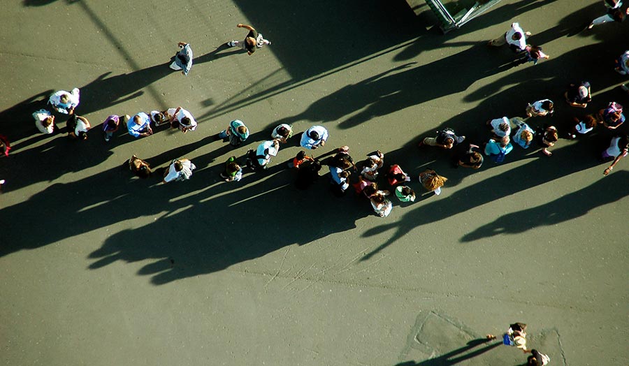 People seen from above