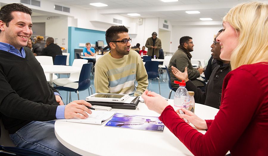 Discussion in group study area
