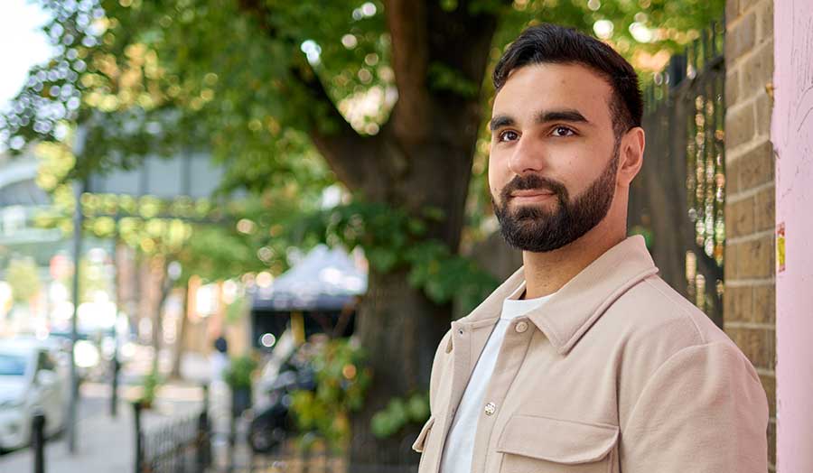 Josef pictured looking wistful outside Holloway Road