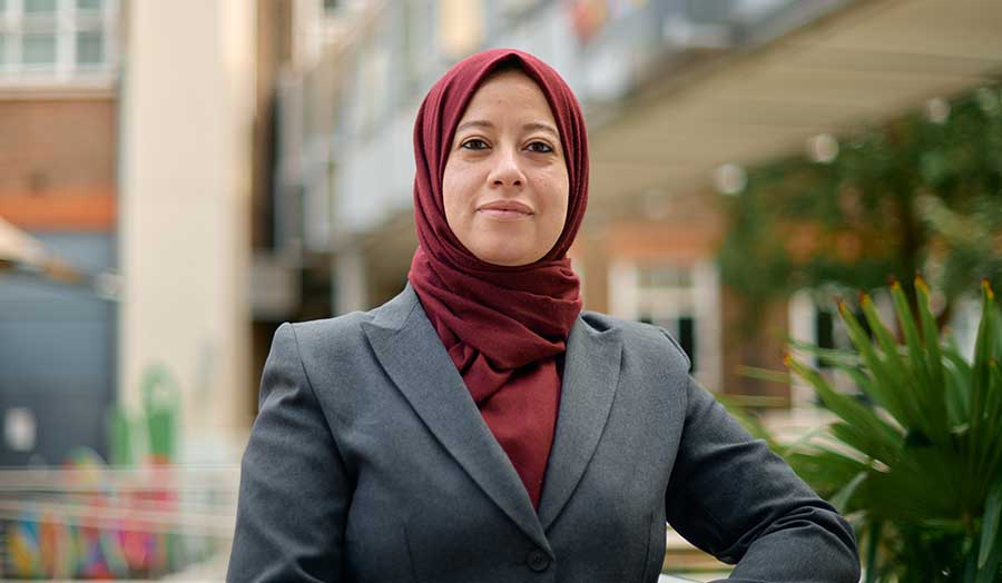 Shahera in the University's courtyard